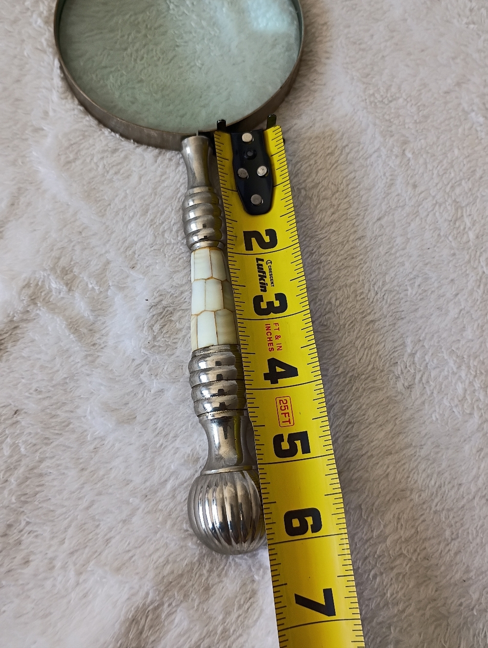 Decorative Silver and Cream Handheld Magnifier - Picture 8 of 10